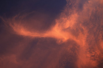 dramatic sky with clouds.