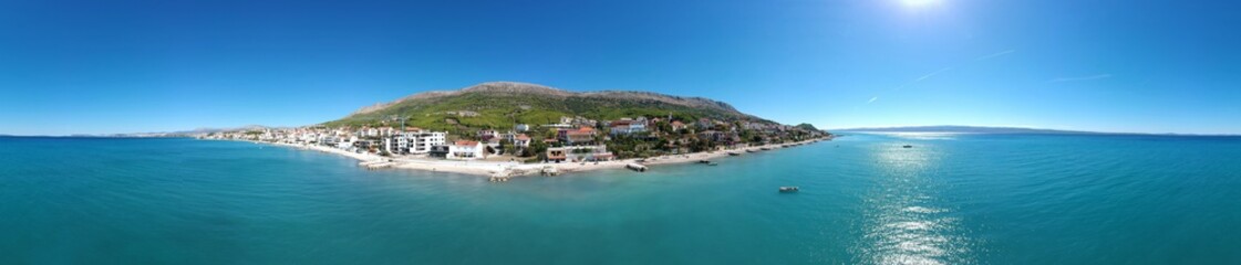 Seafront view at west village near old city Split town, Dalmatian coast place view from the...