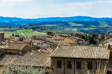 Fototapeta na wymiar View at San Gimignano town in Italy