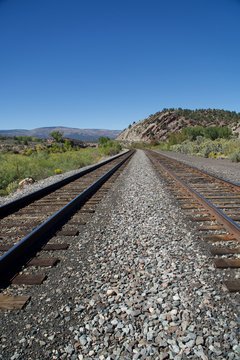 train tracks into the the horizon