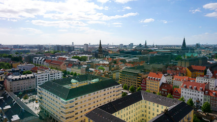 Fototapeta na wymiar Top view of the beautiful architecture of Copenhagen. Denmark. Architecture.