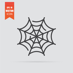 Cobweb icon in flat style isolated on grey background.
