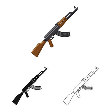 Vector illustration of weapon and gun symbol. Collection of weapon and army vector icon for stock.
