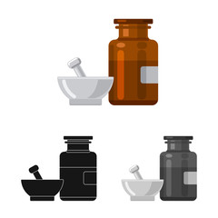 Isolated object of pharmacy and hospital logo. Set of pharmacy and business stock symbol for web.