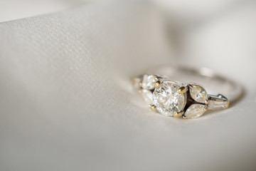 Jewelry wedding diamond ring close up