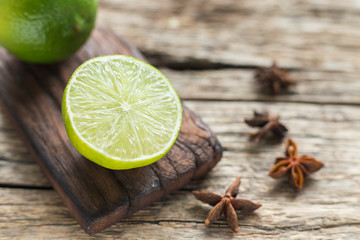 lemon and anise on the table