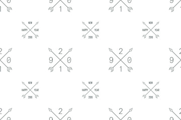 minimalistic pattern of arrows and number two thousand nineteen. new year. Christmas decorations. 