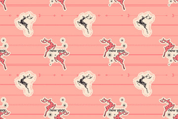 pattern of deers. new year. Christmas decorations. 