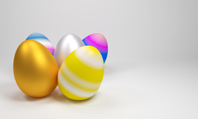 aster Egg decoration, spring, holiday, symbol  white background object concept 3D rendering