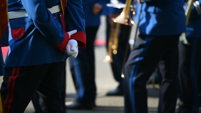 Soldiers from a national guard of honor during a military ceremony