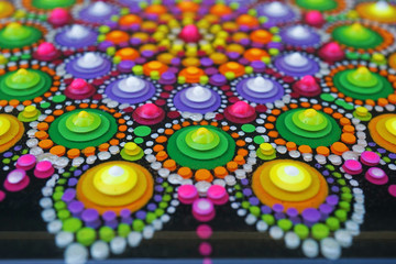Part of Beautiful dot mandala with 3 D effect