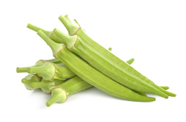 Okra  isolated on white background