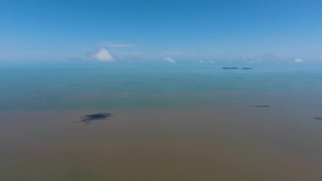 The Salvation's Islands from the distance ocean aerial view