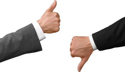 thumbs up and thumbs down