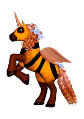 3D Rendering Bee Unicorn on White © photosvac