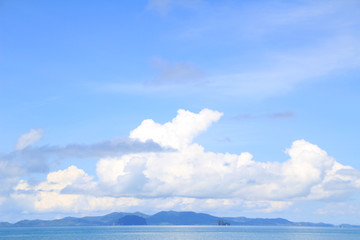 blue sky and clouds.