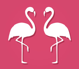 Fototapeta premium Flamingo Shape. Isolated. Vector.