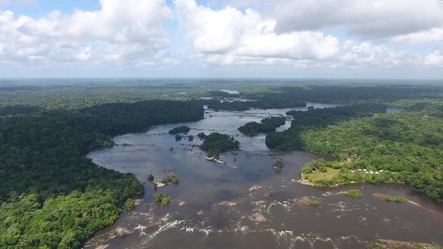 Saut Maripa Oiapoque river in Guiana by drone 