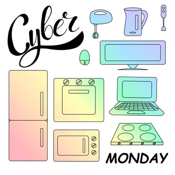 kyber monday card lettering for poster template