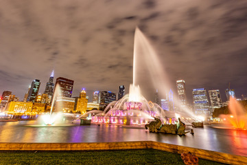 Chigaco city view at night.