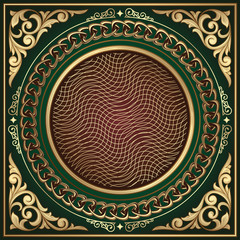 Golden ornate decorative vintage design