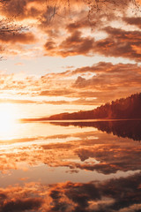 sunset over lake