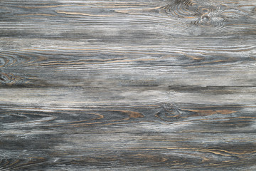 Texture of vintage wooden planks table. Gray and white wood background rustic style.