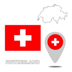 Fototapeta premium 3D Vector. Map of Switzerland