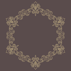 Elegant ornament in classic style. Abstract traditional pattern with oriental elements. Classic golden vintage pattern