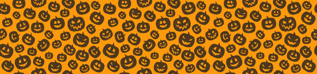 Halloween seamless pattern with pumpkins. Vector.