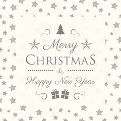 Fototapeta na wymiar Christmas banner with festive ornaments and greetings. Vector.