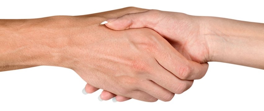 Closeup of Two People Shaking Hands