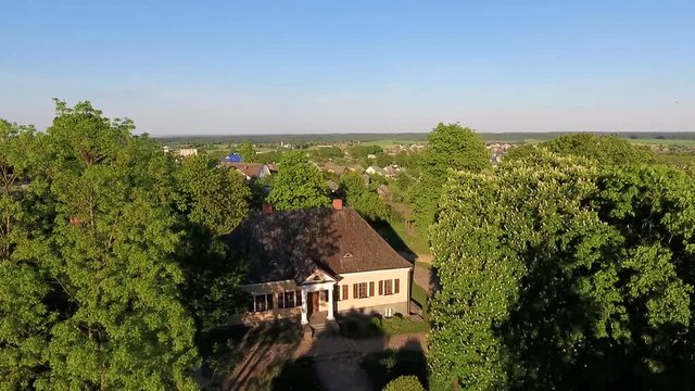 Adam Mickiewicz House Museum. Novogrudok. Belarus. Shoot by drone