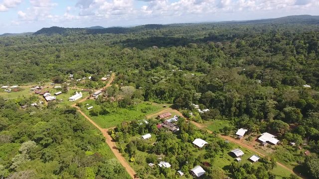 Aerial view of Sa&uuml;l remote village in the Guiana Amazonian Park.