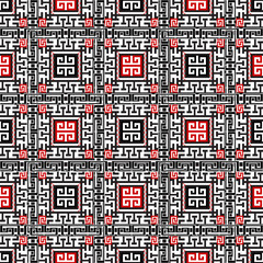 Checkered modern greek vector seamless pattern. Ornamental check