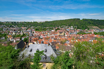 Obraz premium Blick über Wertheim, Baden-württemberg, Deutschland 