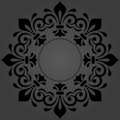 Elegant ornament in classic style. Abstract traditional round dark pattern with oriental elements. Classic vintage pattern