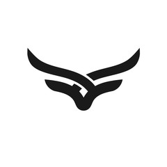 creative and simple bulls horn logo vector