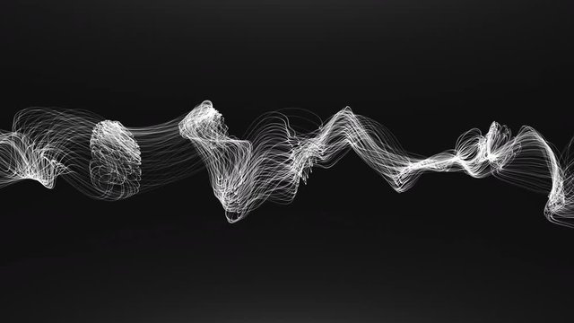 Futuristic Abstract Strings 3 -black and white-  Motion Graphics -10sec Seamless Loop -4K UHD- 3840-2160