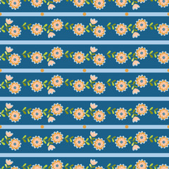 Amazing seamless floral pattern with bright colorful small flowers. Folk style millefleurs. Elegant template for fashion prints. 