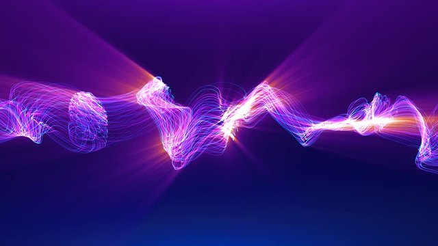 Futuristic Abstract Strings 2 Shining -blue and purple-  Motion Graphics -10sec Seamless Loop -4K UHD- 3840-2160