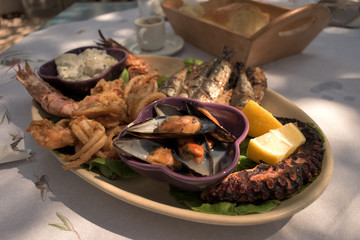 Mediterranean seafood plate