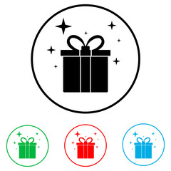 Gift icon, logo, on a white background