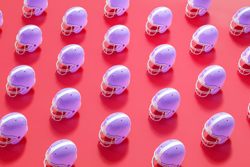 Vivid colorful 3d rendering football helmet background.