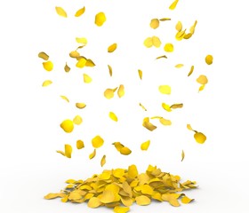 Rose petals fall to the floor