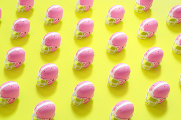 Vivid colorful 3d rendering football helmet background.