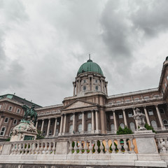 Fototapeta na wymiar Budapest Royal Castle. View of the palace closeup. Hungary