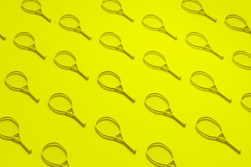 Vivid colorful 3d rendering tennis racket background.