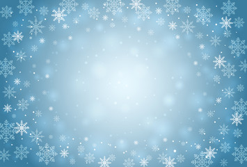 Snowflakes winter background. Vector illustration.