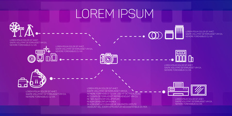 Digital compact system camera and accessories.